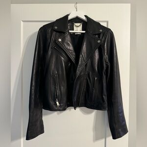 Abercrombie & Fitch Leather Moto Jacket - Size L